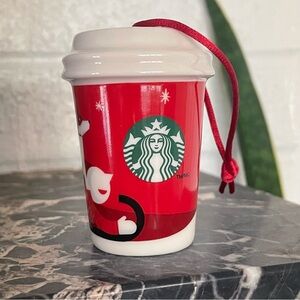 $15 SALE Starbucks Holiday 2011 Red Hot Drink Ornament Vintage Collectible Sled
